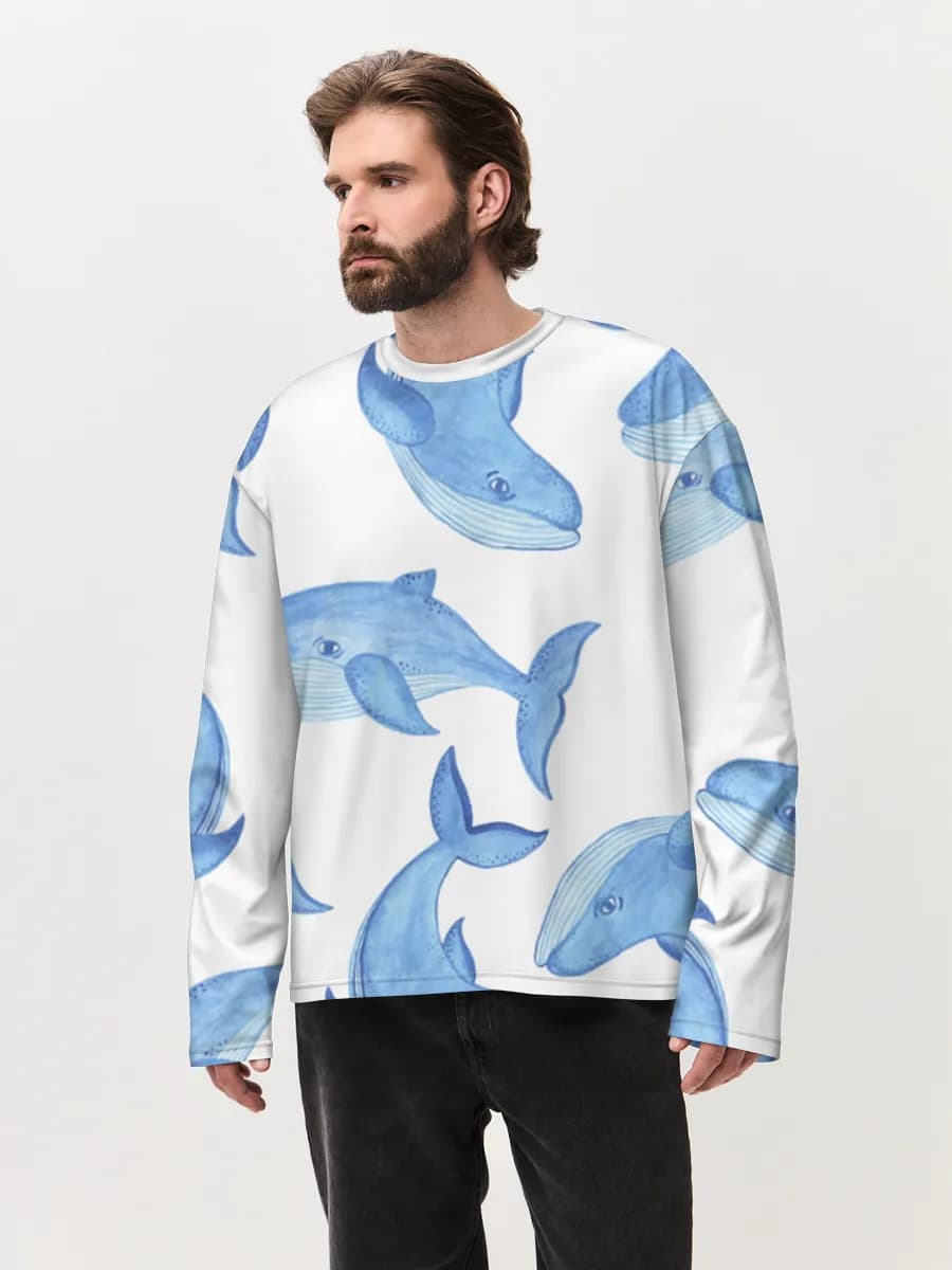 T-shirt Manches Longues Coton Oversize Homme