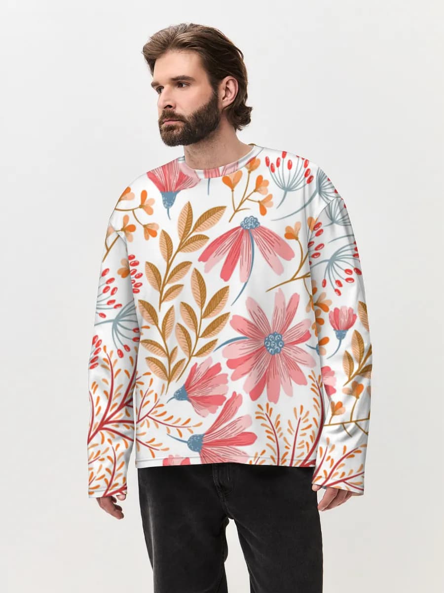 T-shirt Manches Longues Coton Oversize Homme