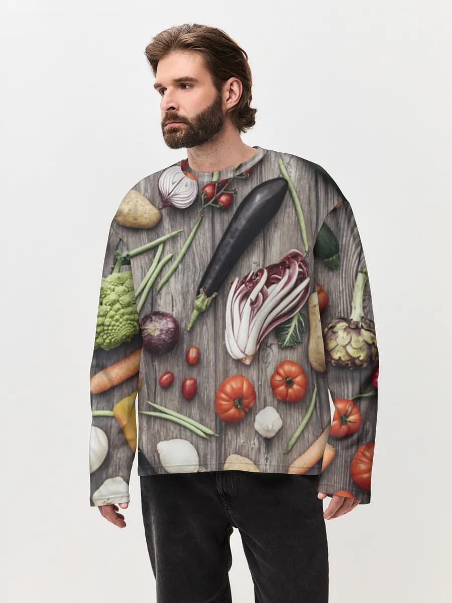 Men's oversized cotton long sleeve