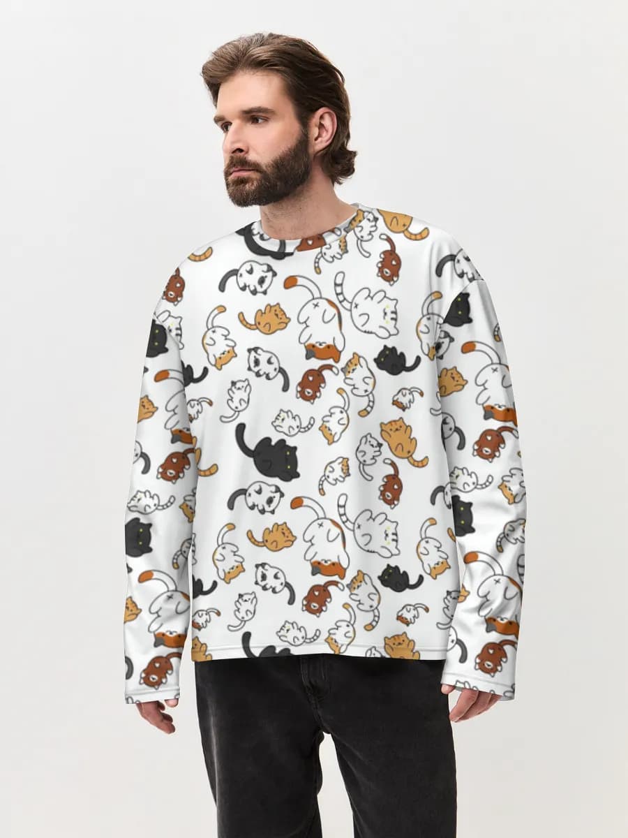 Men's oversized cotton long sleeve