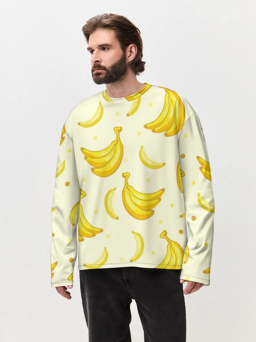 Camiseta de manga larga de algodón extragrande para hombre