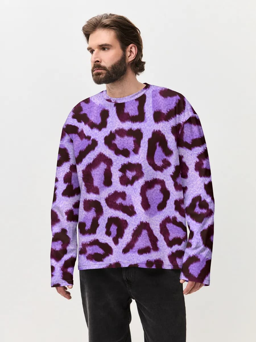 Herren Oversized Baumwoll Langarmshirt