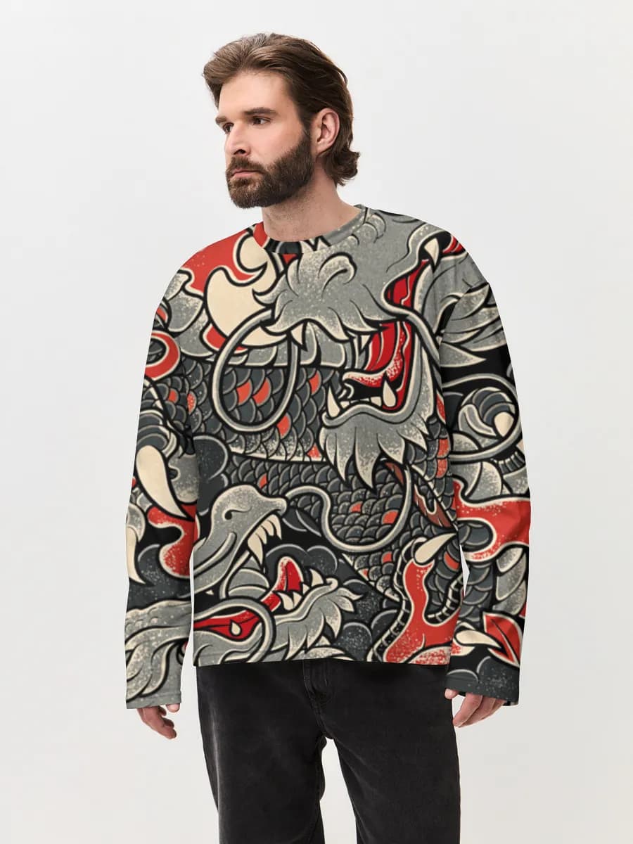 Men's oversized cotton long sleeve