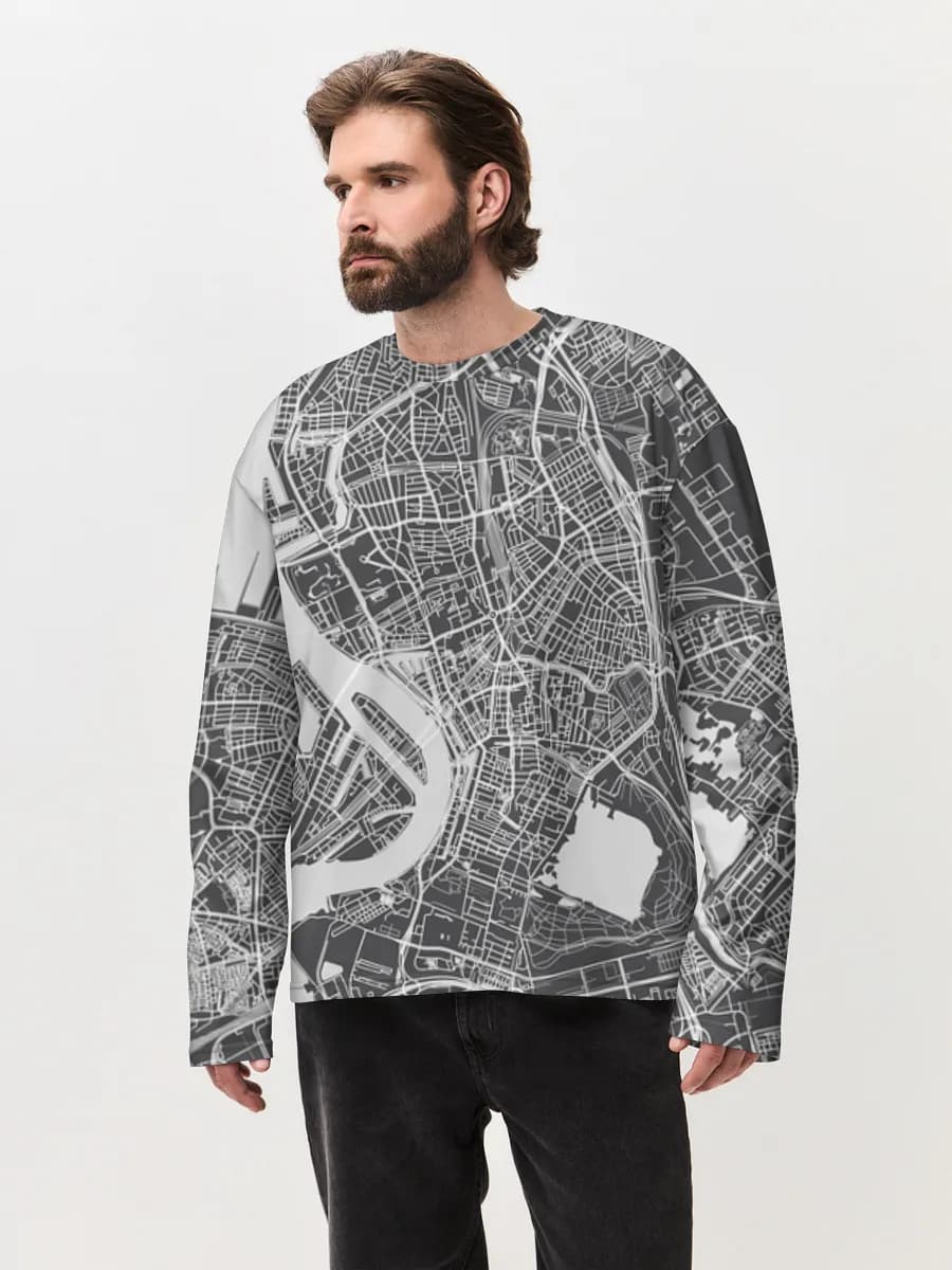 T-shirt Manches Longues Coton Oversize Homme