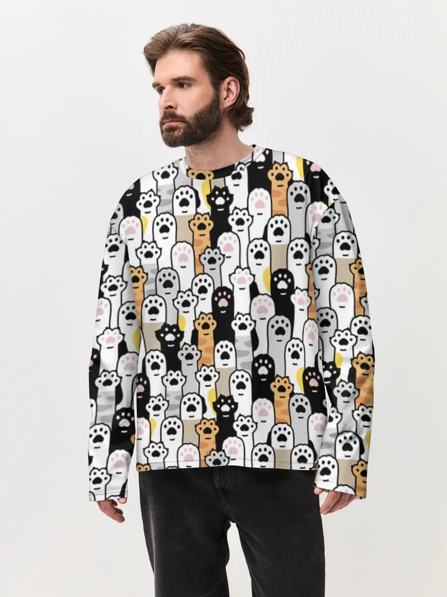 T-shirt Manches Longues Coton Oversize Homme