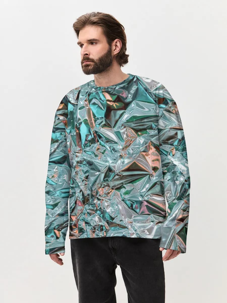 Herren Oversized Baumwoll Langarmshirt