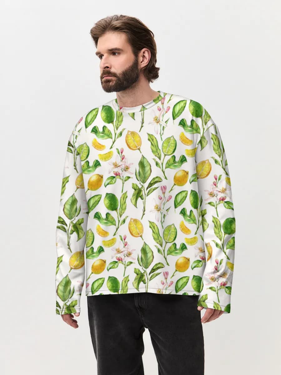 T-shirt Manches Longues Coton Oversize Homme