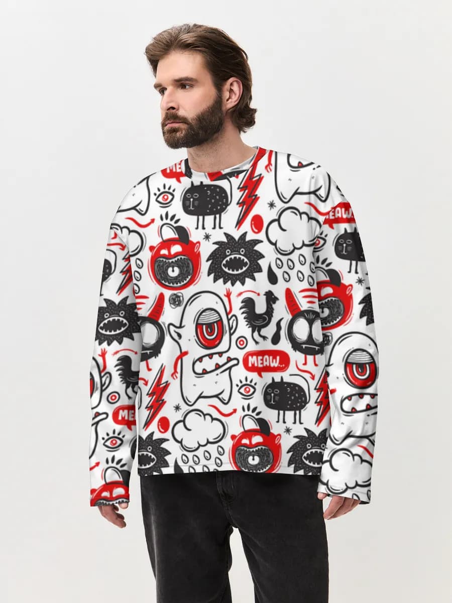 Men's oversized cotton long sleeve