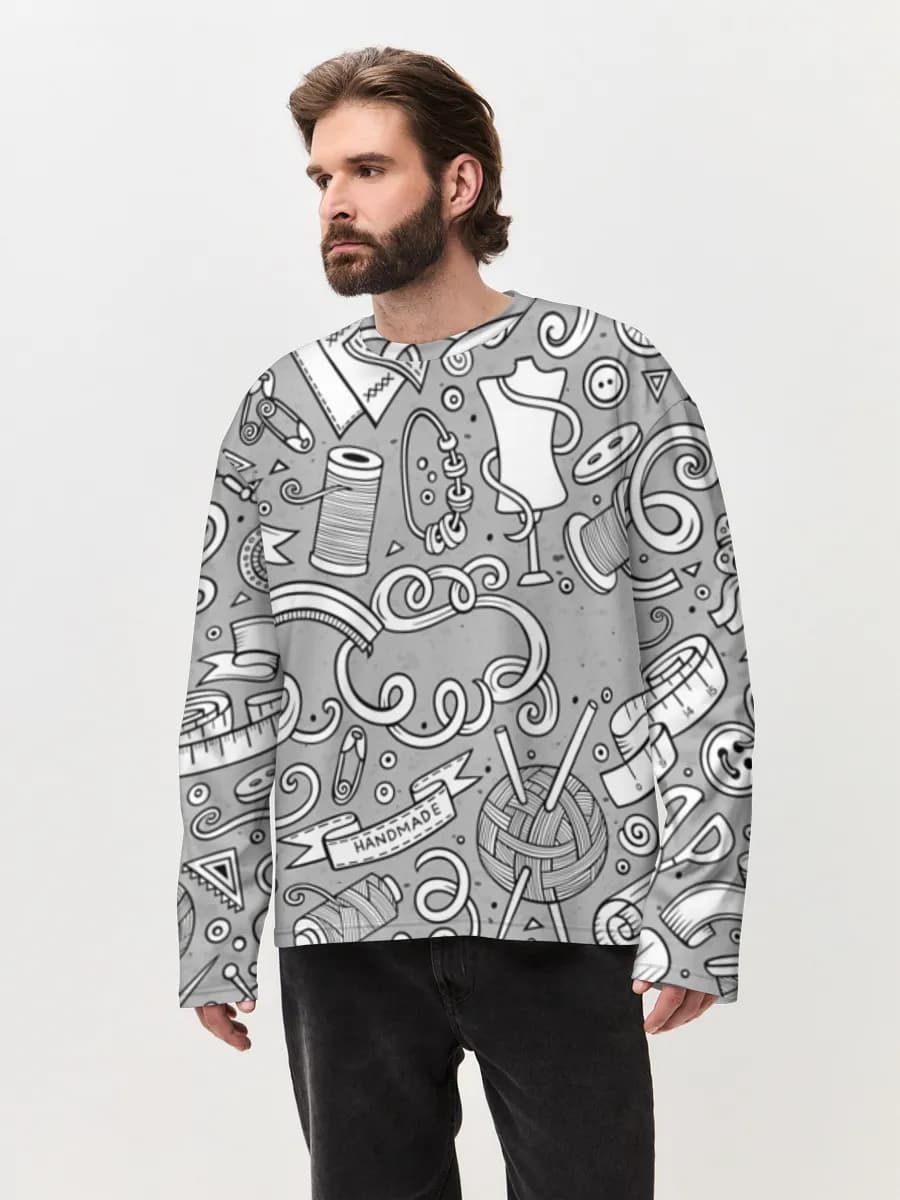 Men's oversized cotton long sleeve