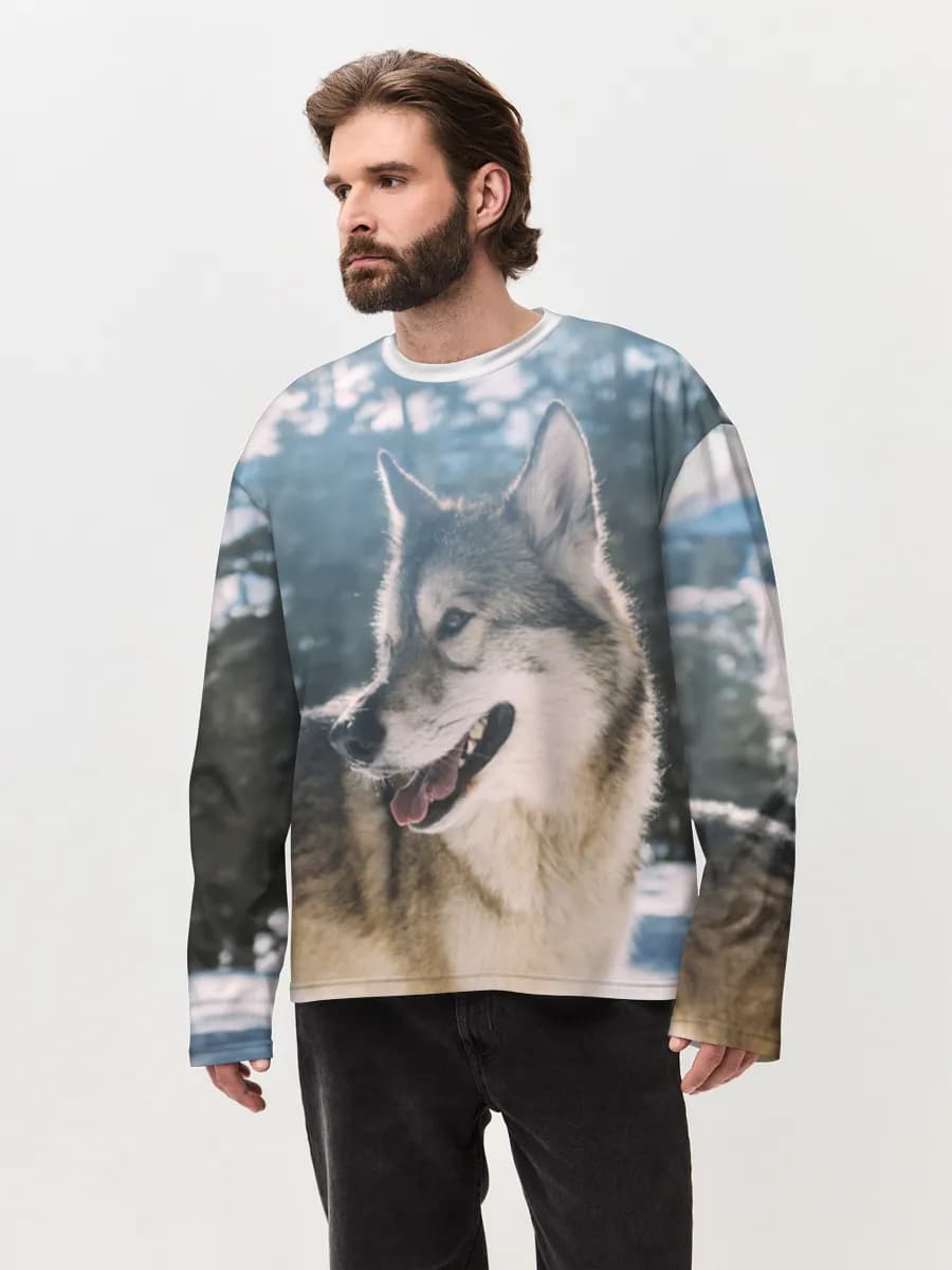 Men's oversized cotton long sleeve