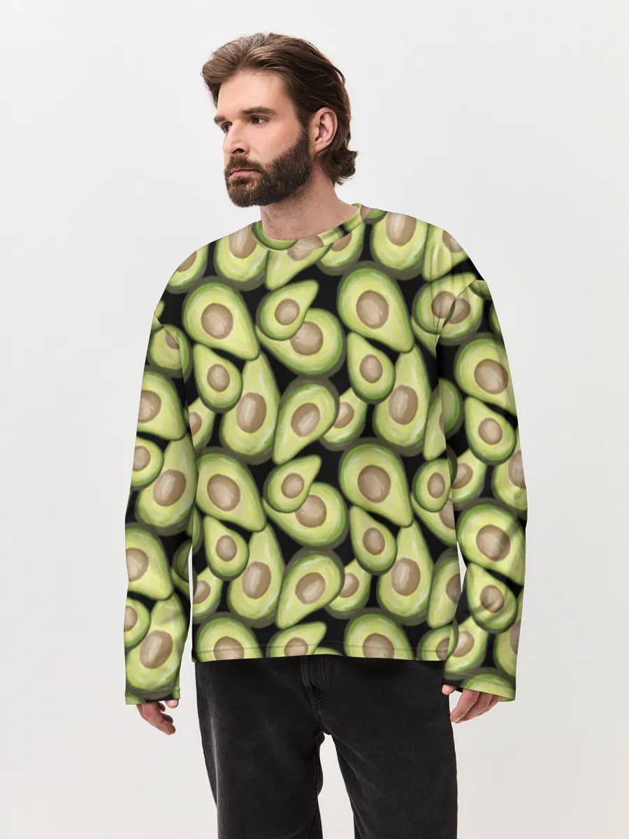 Camiseta de manga larga de algodón extragrande para hombre