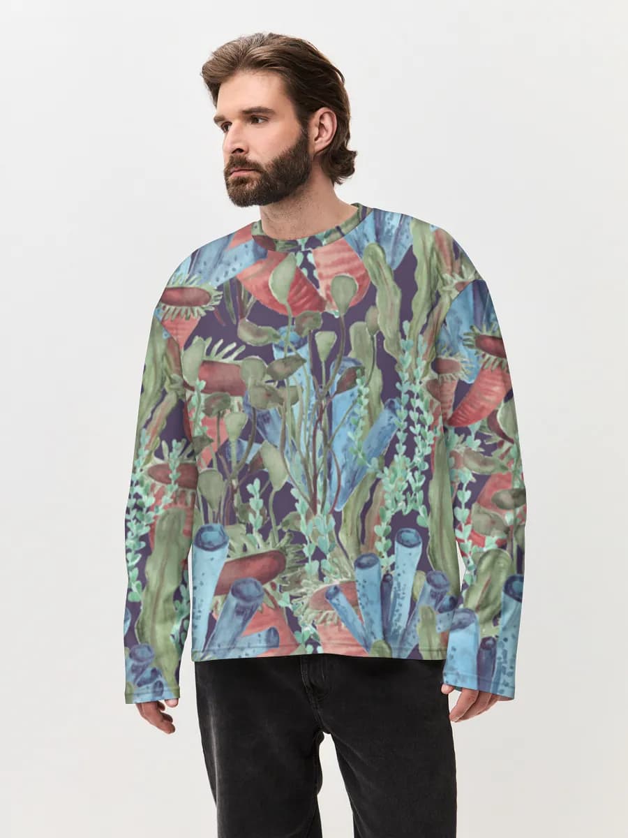 Men's oversized cotton long sleeve