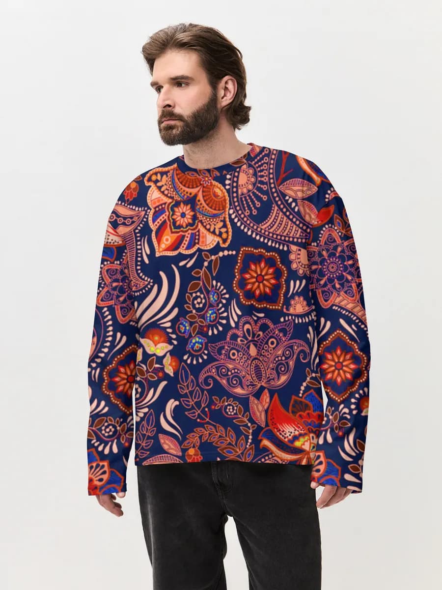 T-shirt Manches Longues Coton Oversize Homme