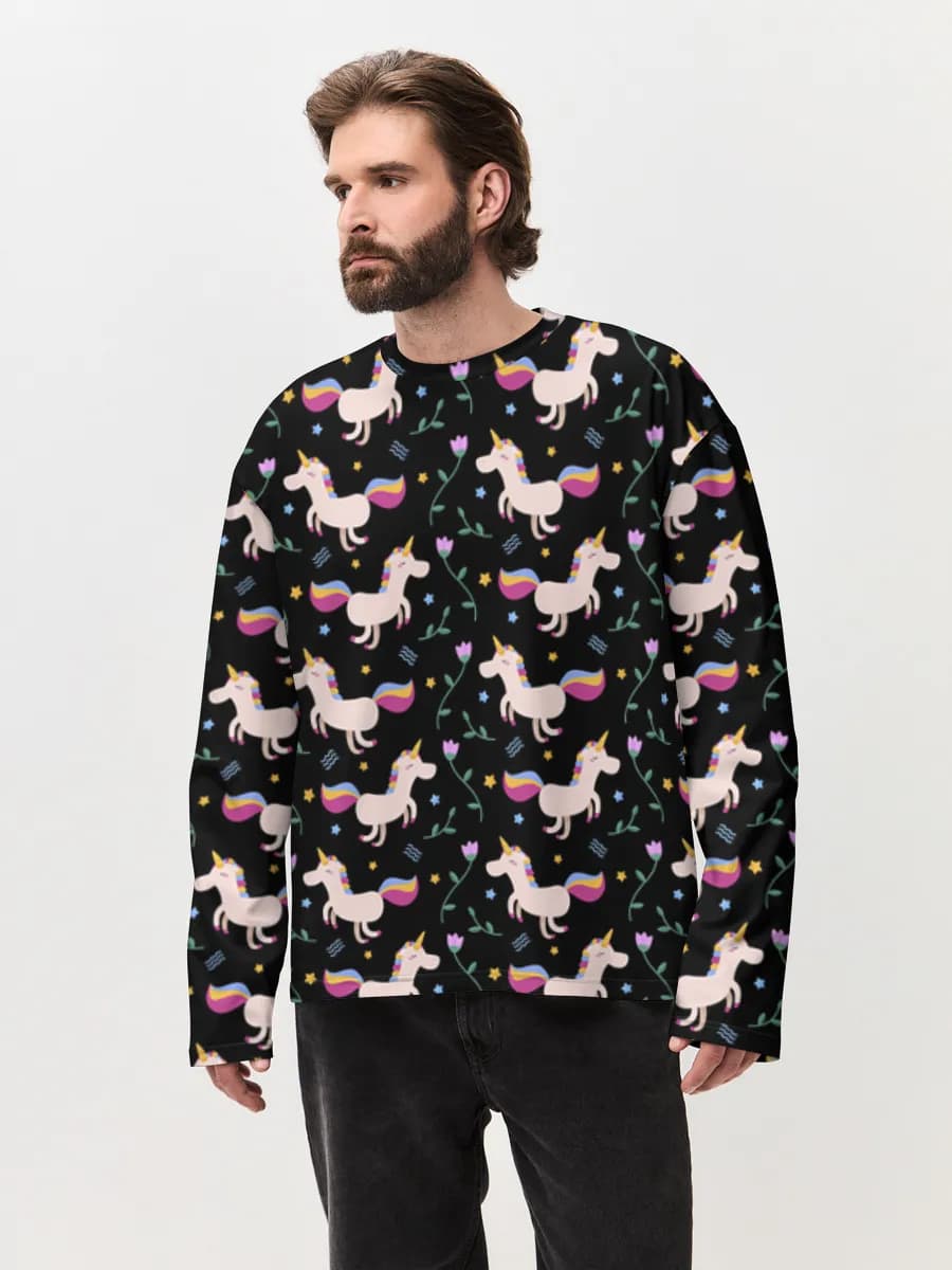 Men's oversized cotton long sleeve