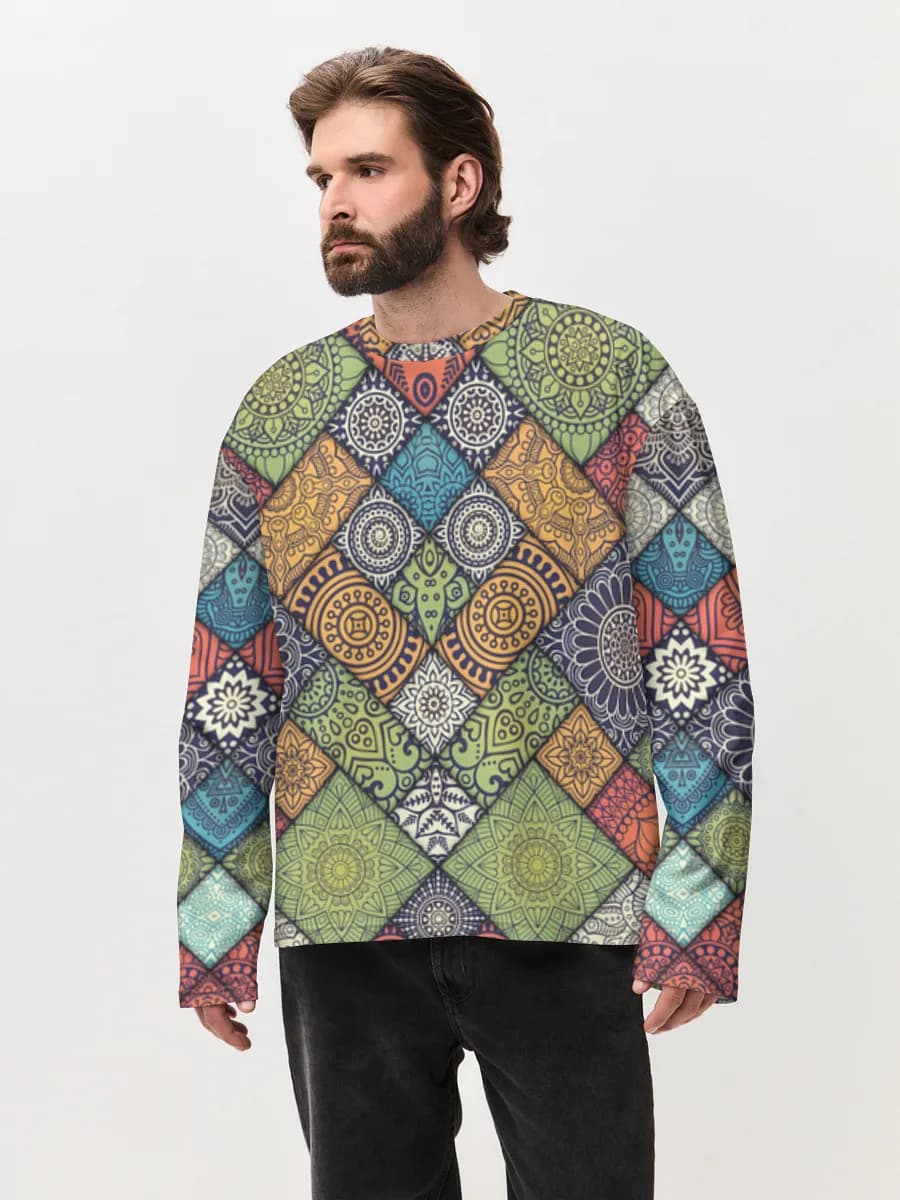 Men's oversized cotton long sleeve