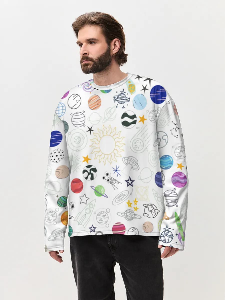 Men's oversized cotton long sleeve
