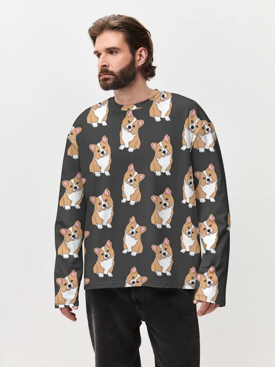 Men's oversized cotton long sleeve