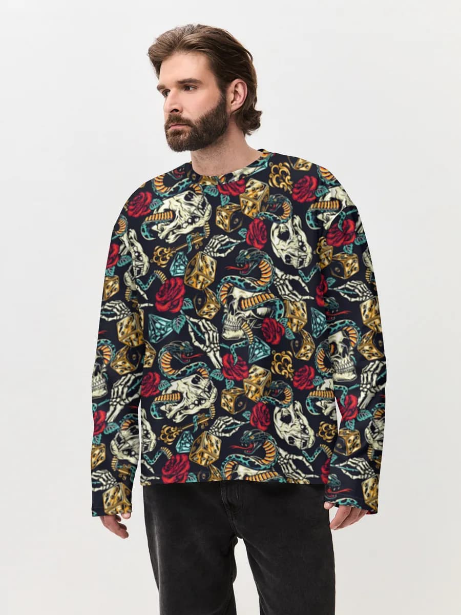 T-shirt Manches Longues Coton Oversize Homme