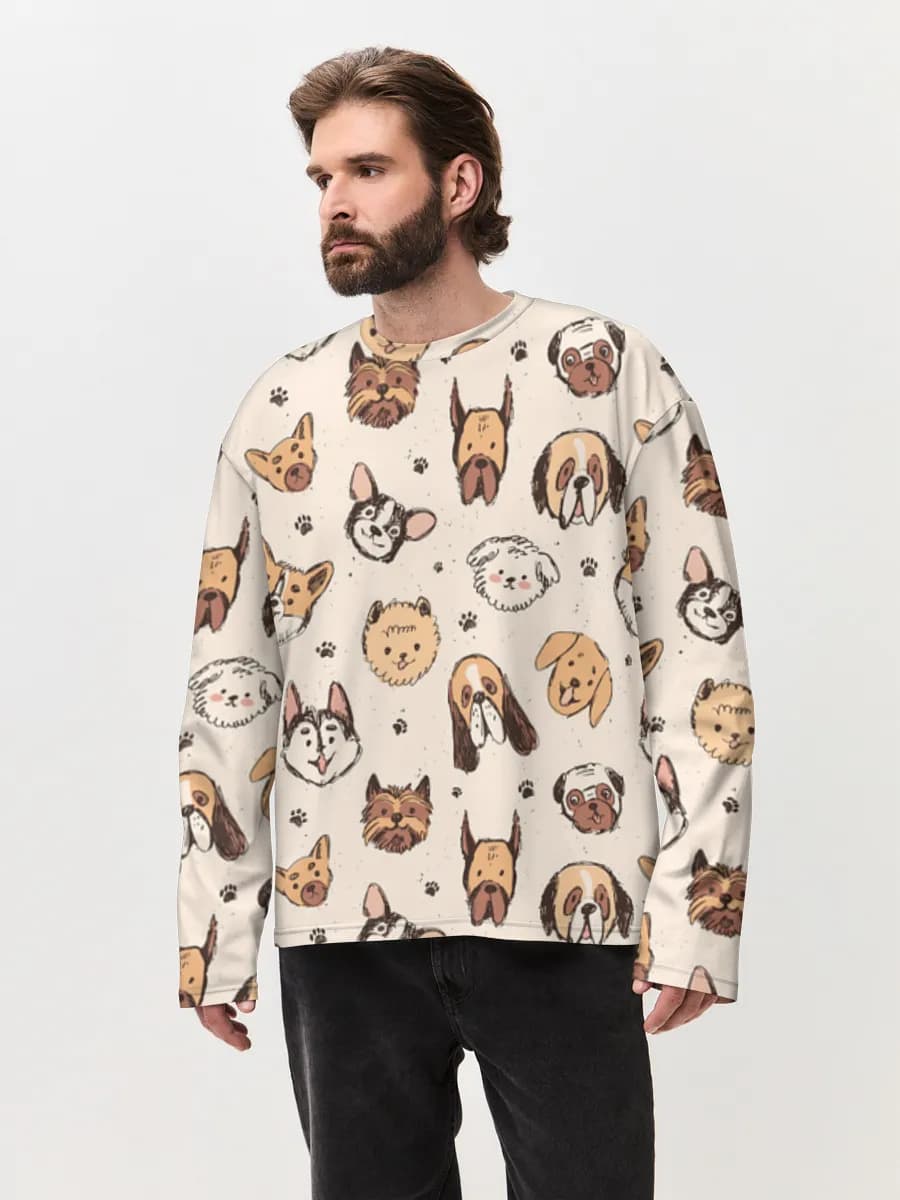 Men's oversized cotton long sleeve