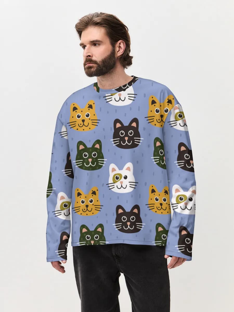 Men's oversized cotton long sleeve
