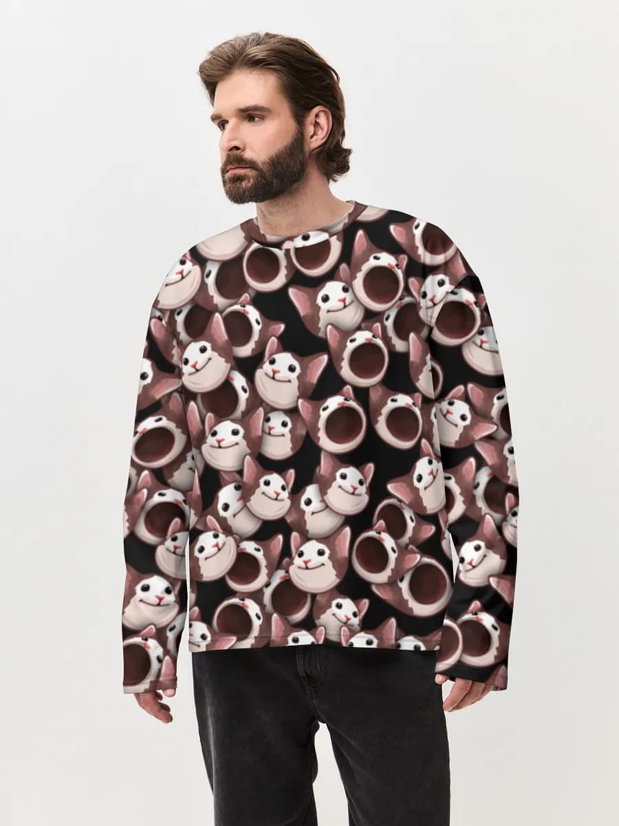 Men's oversized cotton long sleeve