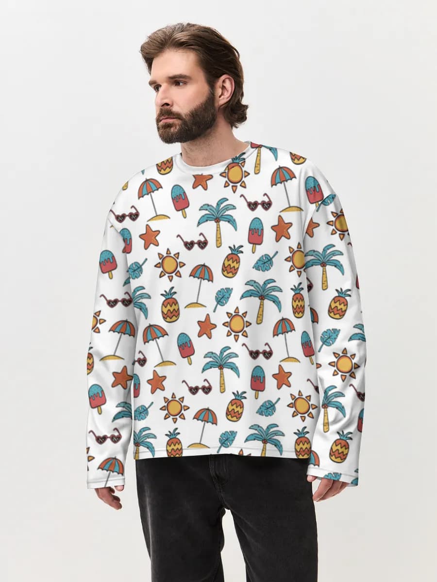 Men's oversized cotton long sleeve