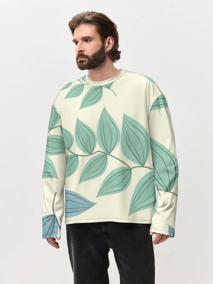 Camiseta de manga larga de algodón extragrande para hombre