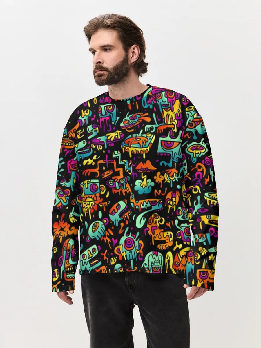 T-shirt Manches Longues Coton Oversize Homme