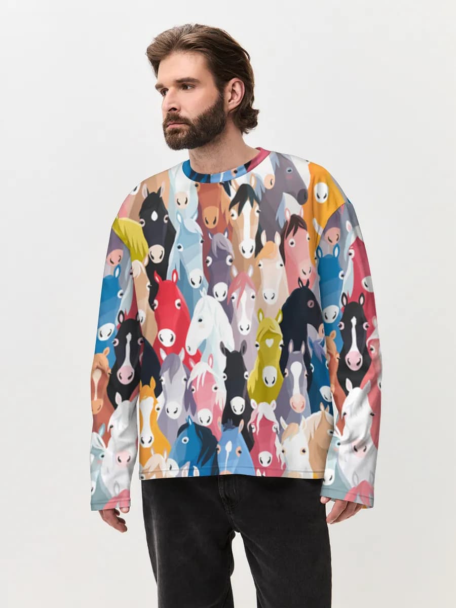 Men's oversized cotton long sleeve