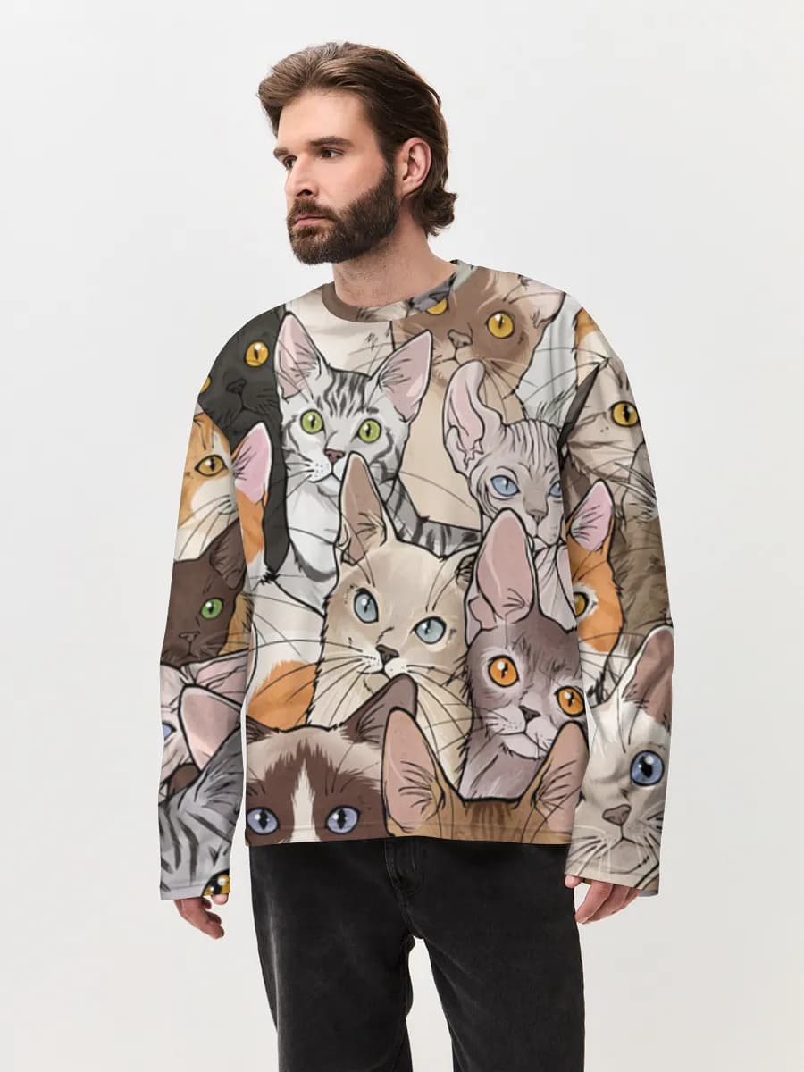 Men's oversized cotton long sleeve