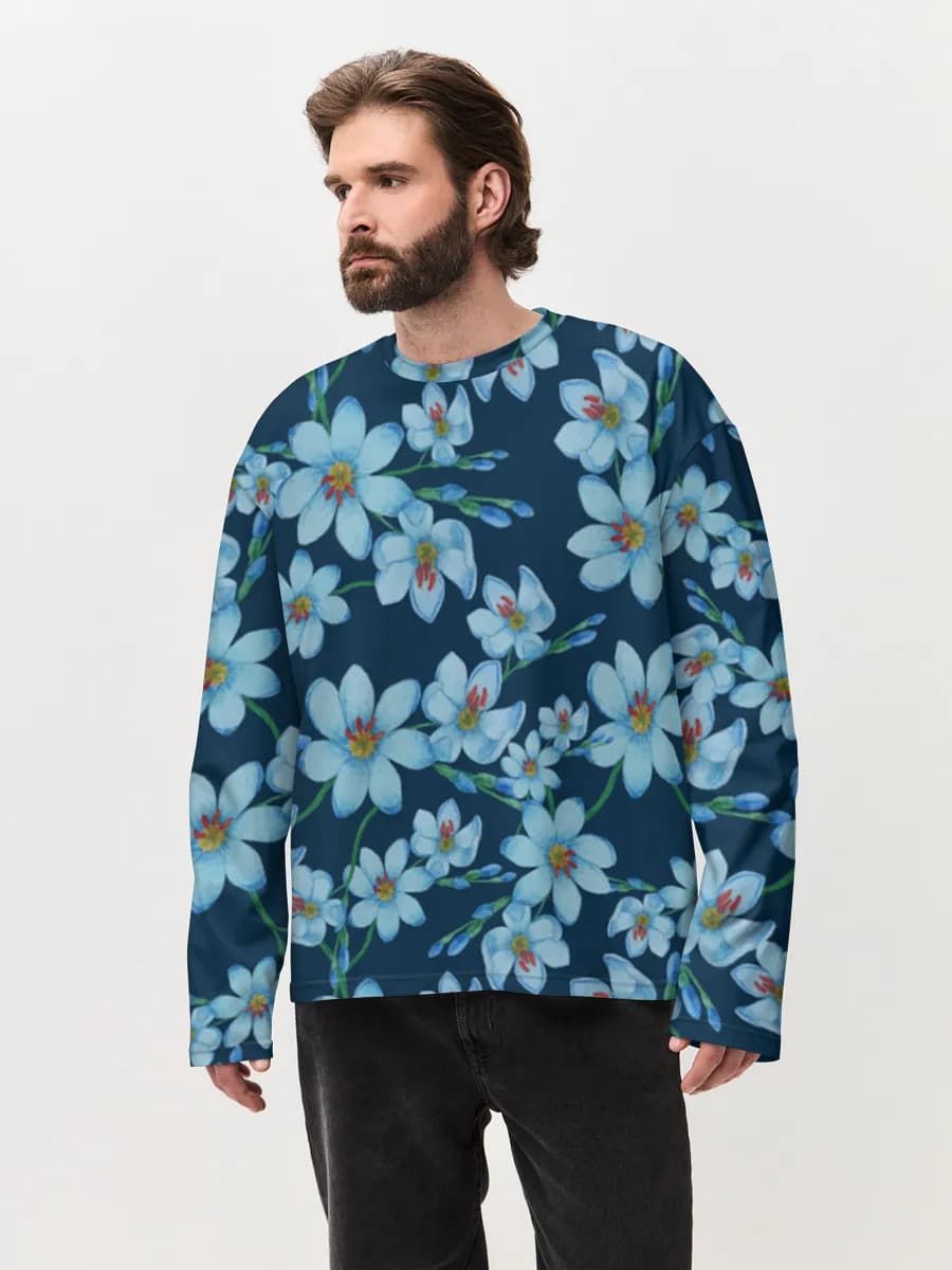 T-shirt Manches Longues Coton Oversize Homme