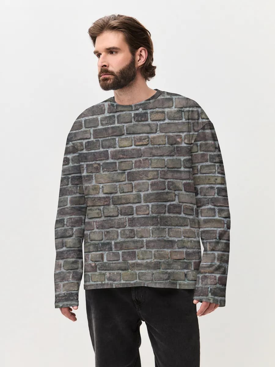 Camiseta de manga larga de algodón extragrande para hombre