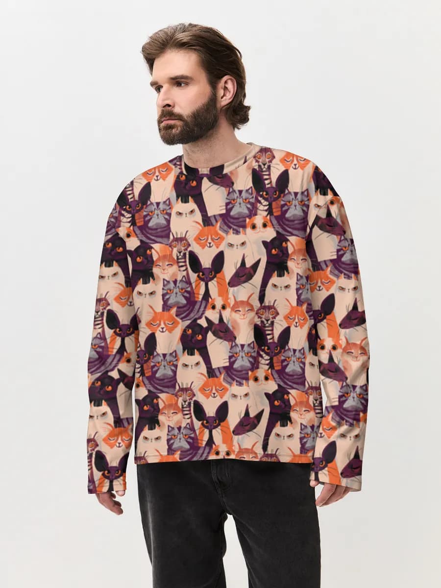 Men's oversized cotton long sleeve