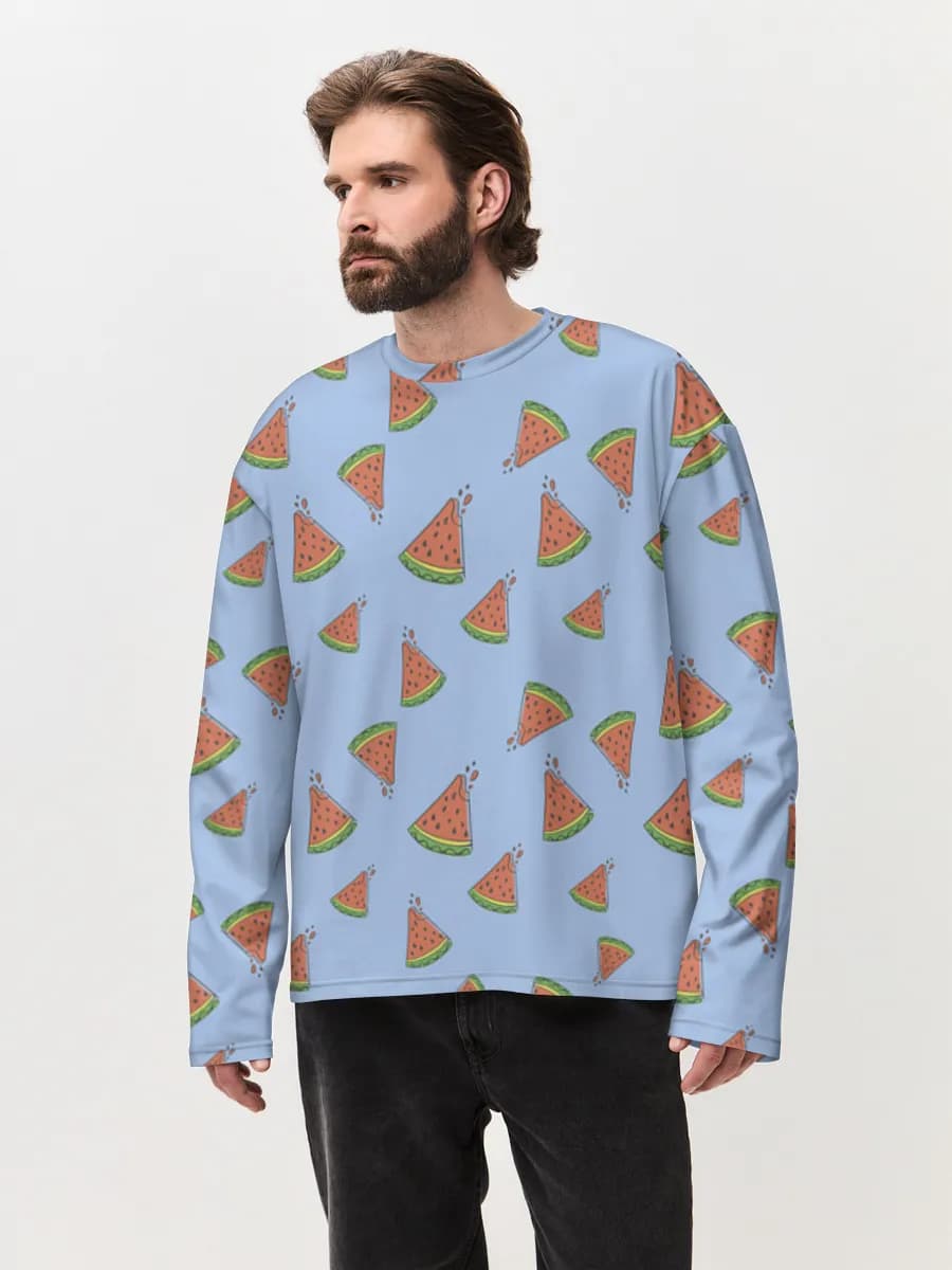 T-shirt Manches Longues Coton Oversize Homme