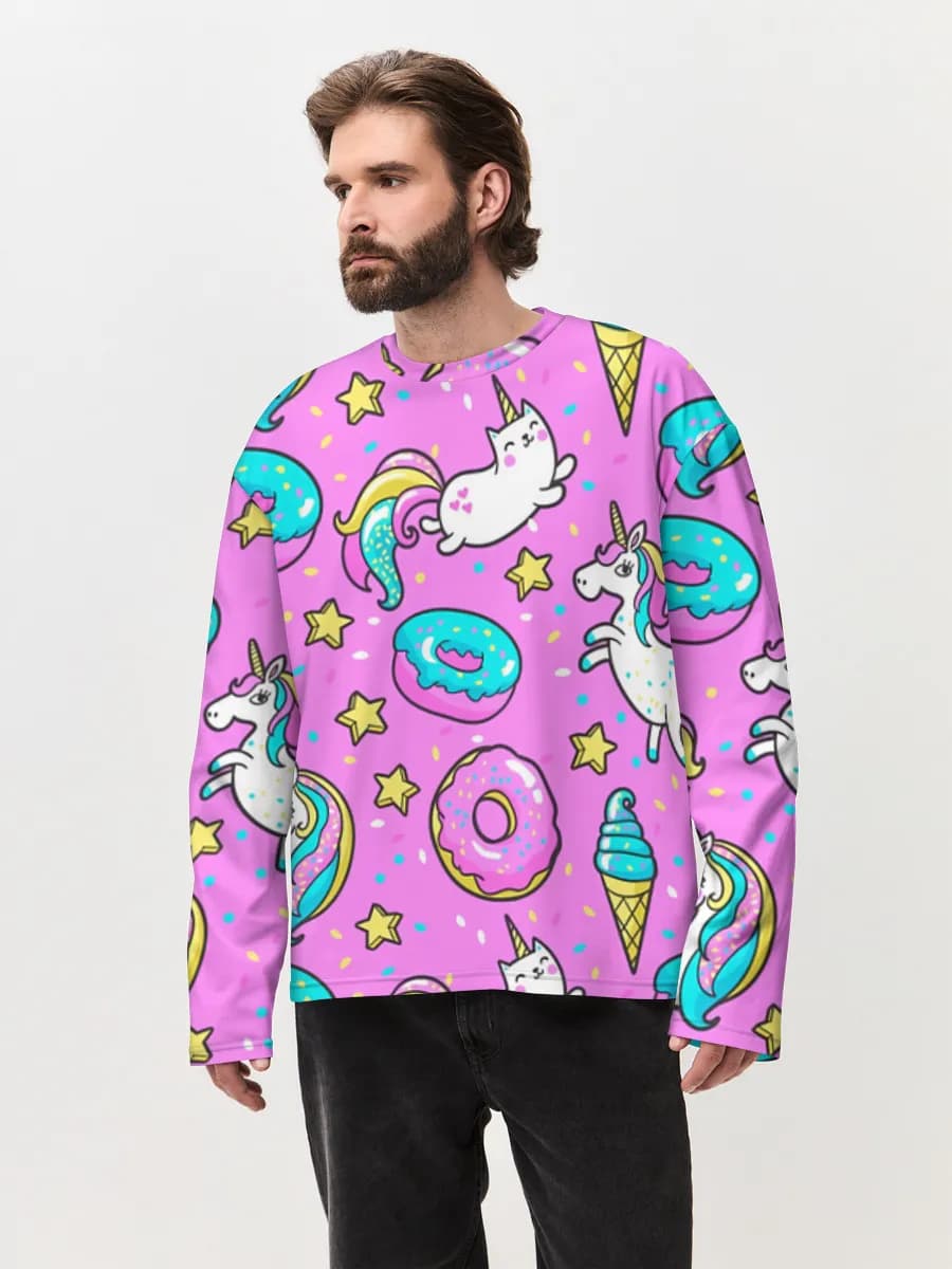 Camiseta de manga larga de algodón extragrande para hombre