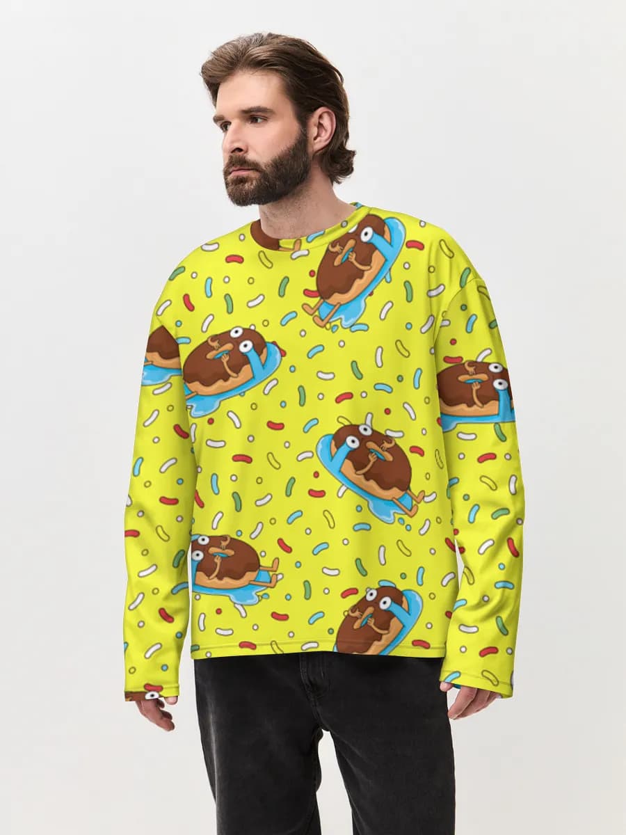 Camiseta de manga larga de algodón extragrande para hombre