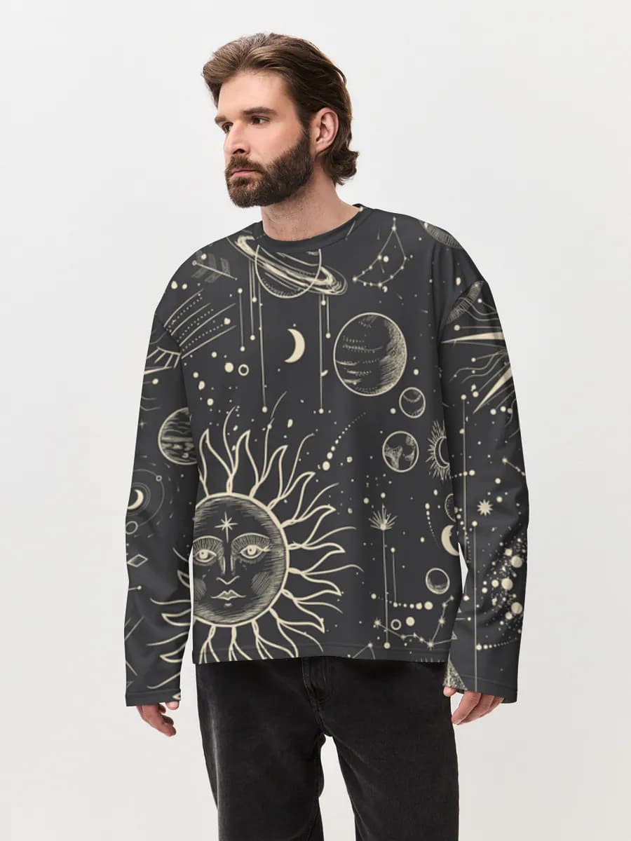 Men's oversized cotton long sleeve