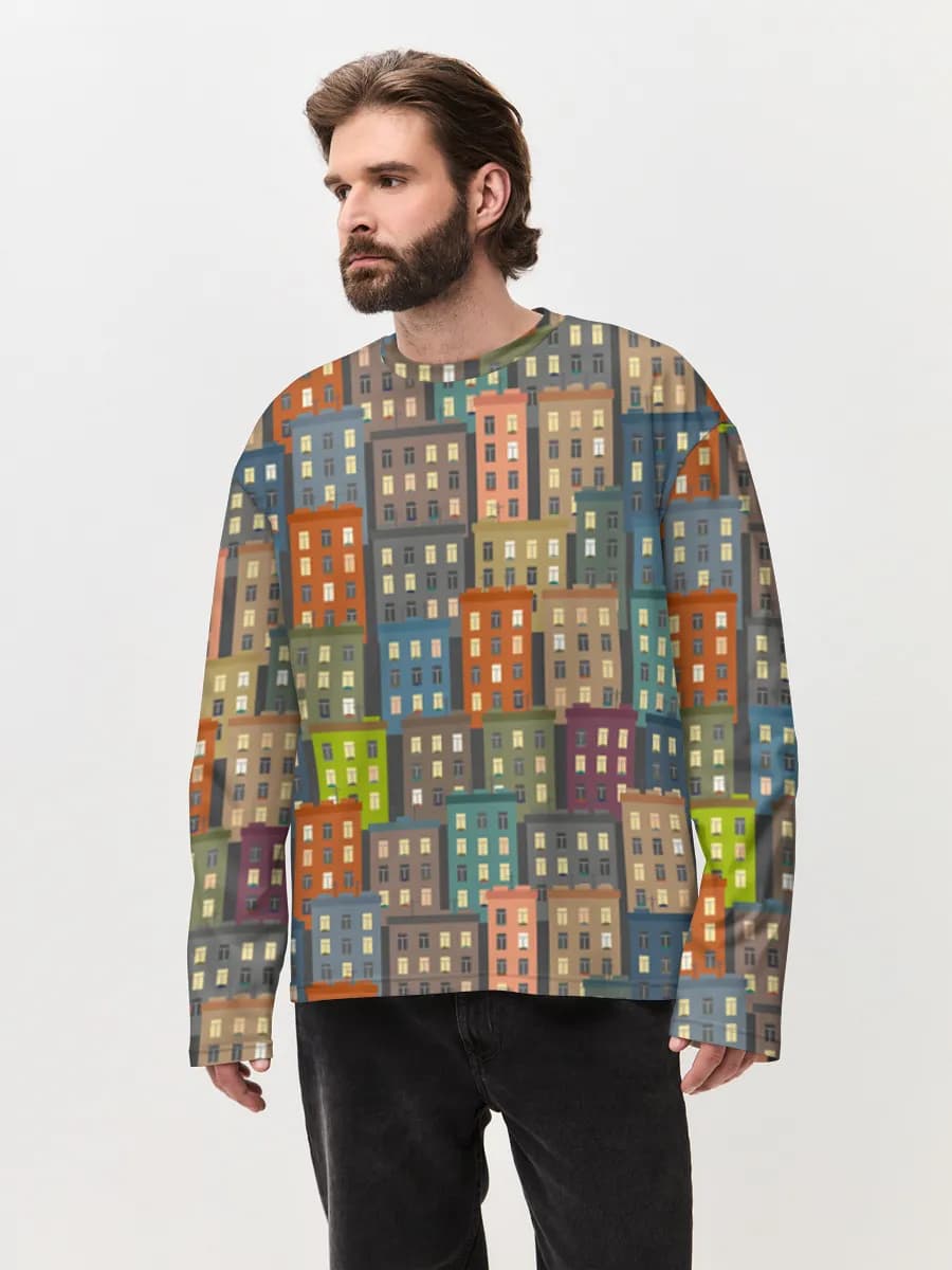 T-shirt Manches Longues Coton Oversize Homme