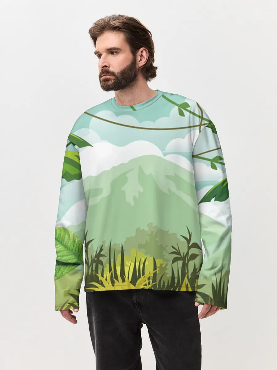 Men's oversized cotton long sleeve