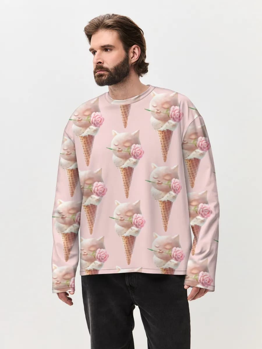 Men's oversized cotton long sleeve