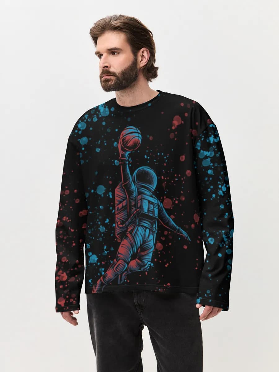 T-shirt Manches Longues Coton Oversize Homme