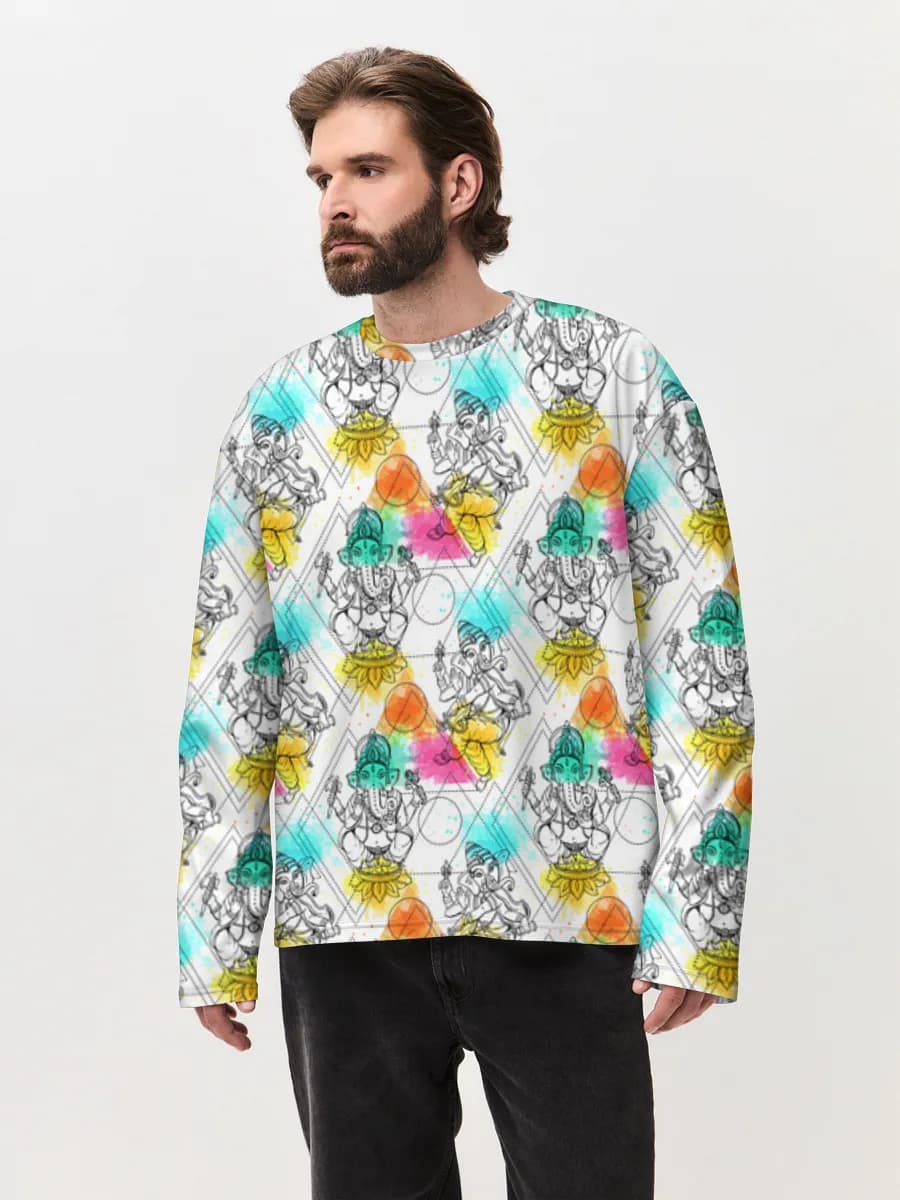 T-shirt Manches Longues Coton Oversize Homme