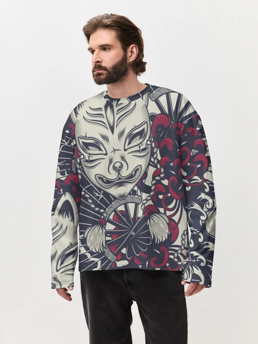 Camiseta de manga larga de algodón extragrande para hombre