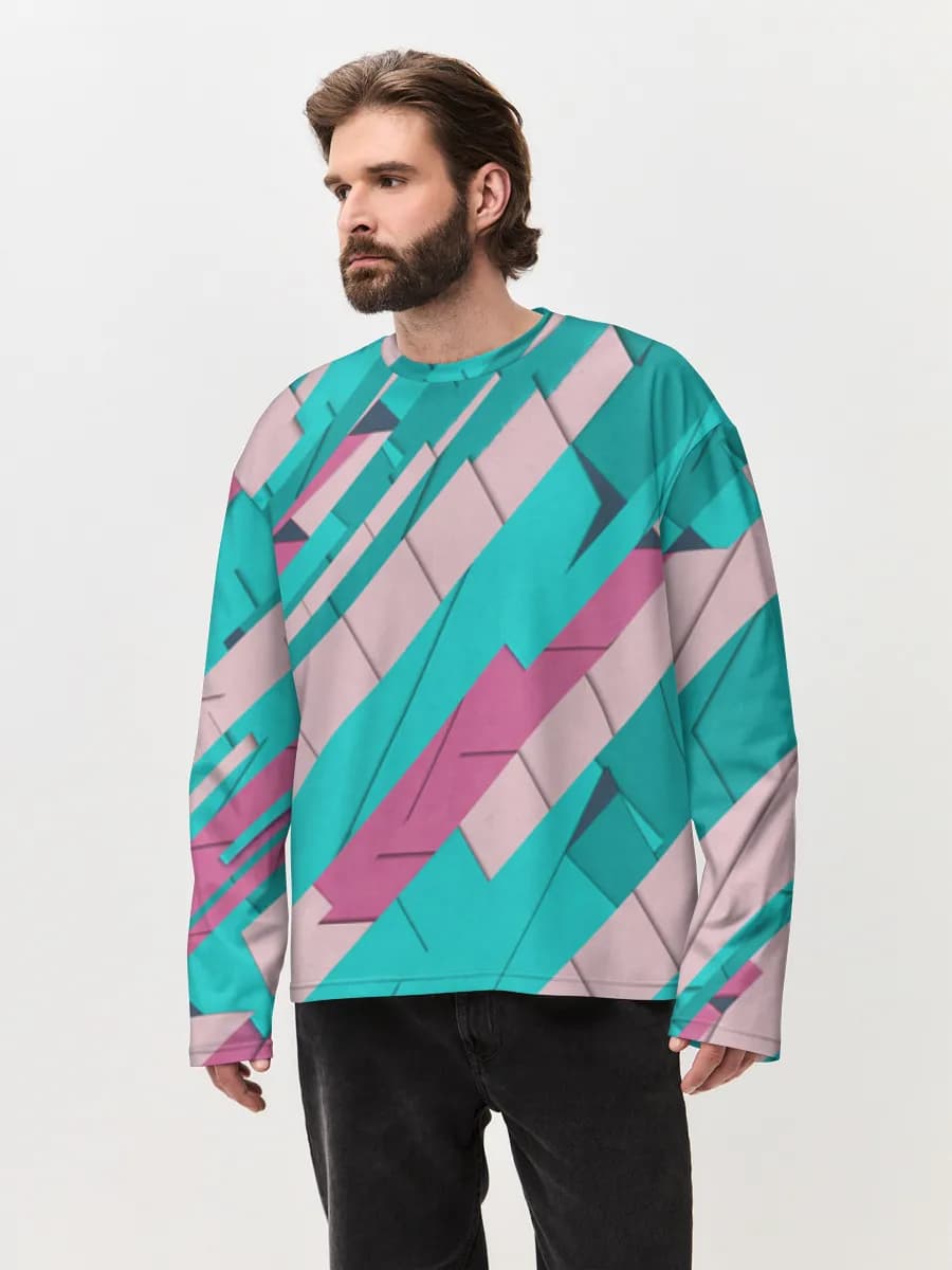 Camiseta de manga larga de algodón extragrande para hombre