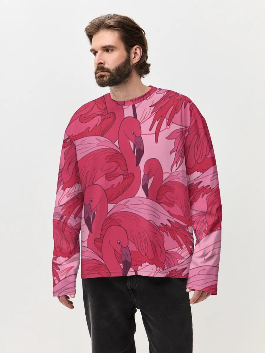Camiseta de manga larga de algodón extragrande para hombre