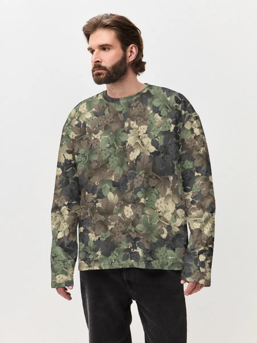 Camiseta de manga larga de algodón extragrande para hombre