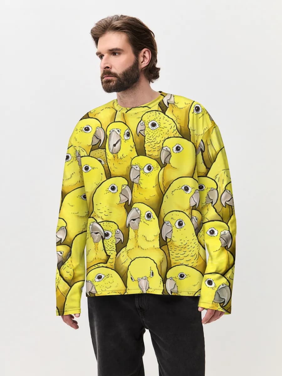 Camiseta de manga larga de algodón extragrande para hombre