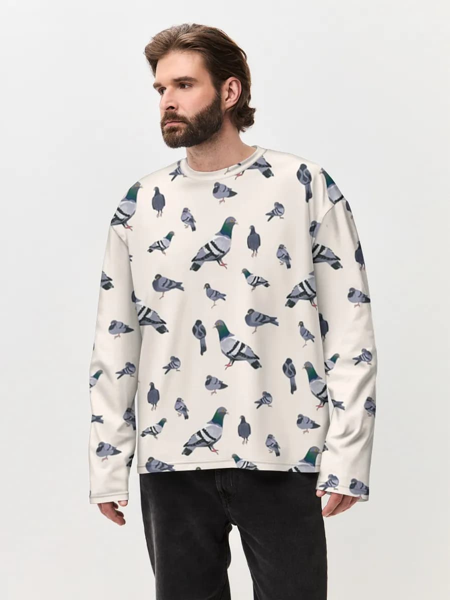 Camiseta de manga larga de algodón extragrande para hombre