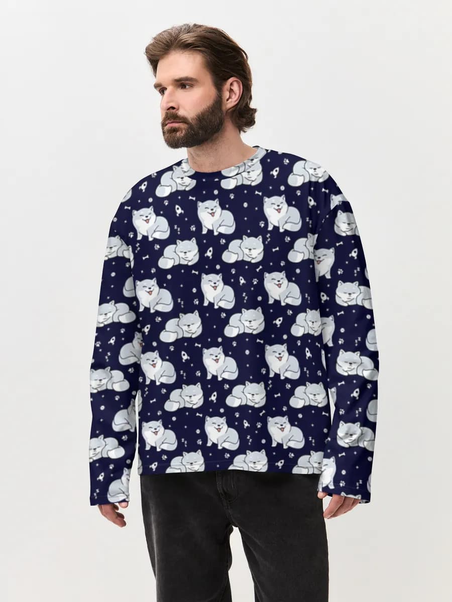 T-shirt Manches Longues Coton Oversize Homme