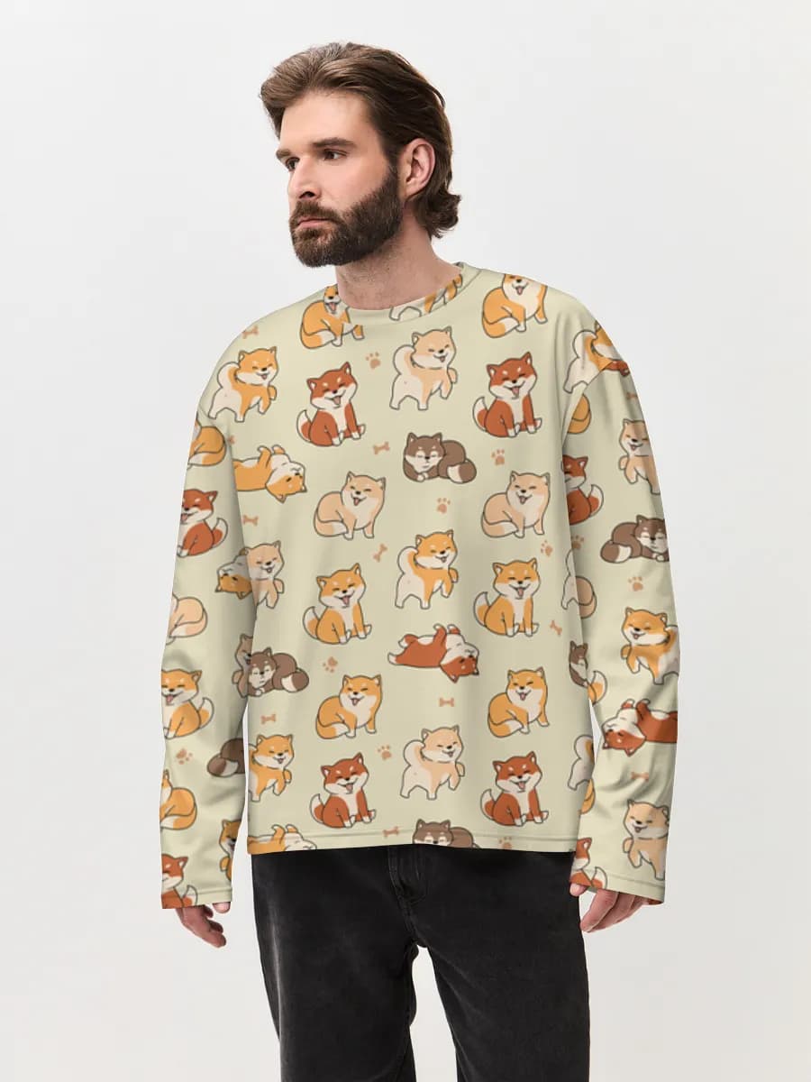 T-shirt Manches Longues Coton Oversize Homme